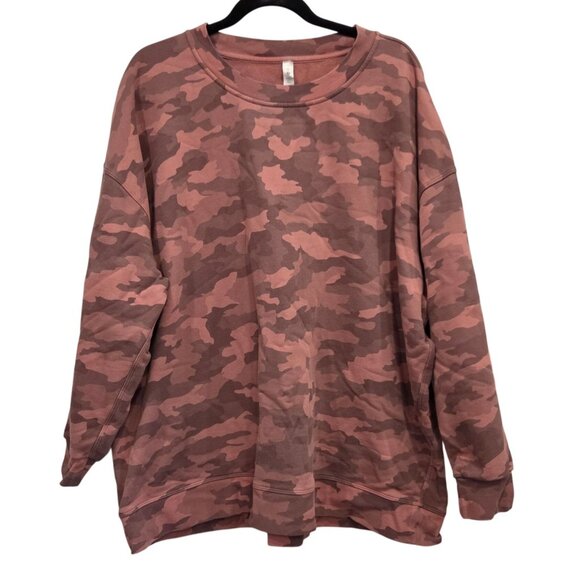 Lululemon Perfectly Oversized Crew Heritage Camo Brier Rose Multi Womens Size 20 - Picture 1 of 14